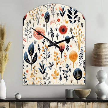 Love In The Wild Coral And Beige Flower - Asymmetric Metal Wall Clock